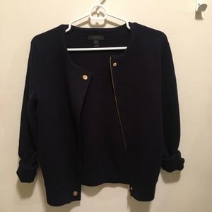J. Crew navy bomber jacket cardigan